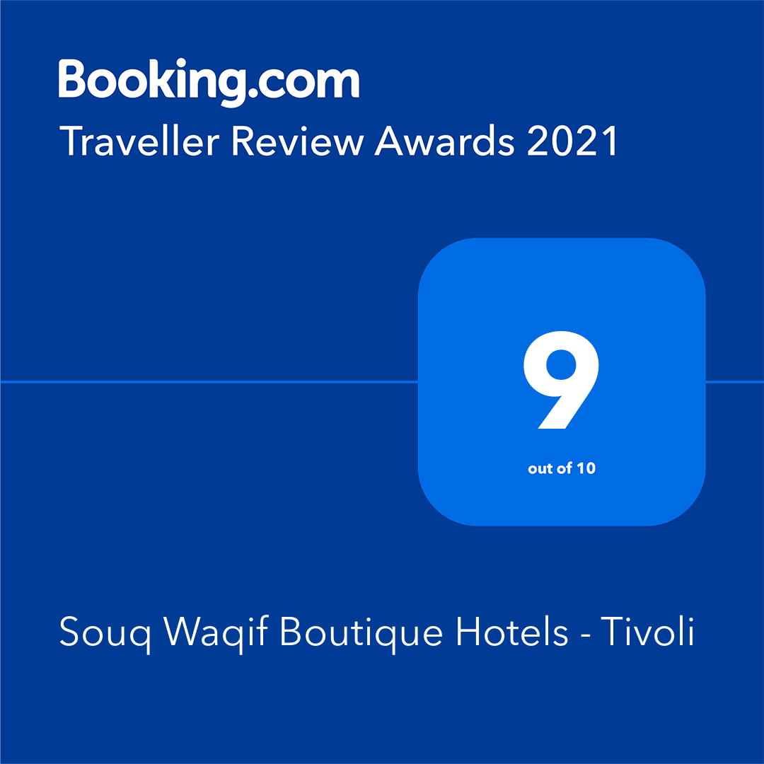 Winner of Booking.com Traveller Review Award 2021 for Souq Waqif Boutique Hotels by Tivoli, Doha Qatar